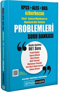 Pegem Yayınları 2023 KPSS ALES DGS Ezberbozan Sözel - Sayısal Muhakeme ve Mantıksal Akıl Yürütme Problemleri Soru Bankası Pegem Yayınları 2023 KPSS ALES DGS Ezberbozan Sözel - Sayısal Muhakeme ve Mantıksal Akıl Yürütme Problemleri Soru Bankası