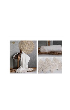 Leydi Home Yaprak Dantelli Havlu Krem 50x90 Cm Krem Leydi Home Yaprak Dantelli Havlu Krem 50x90 Cm Krem