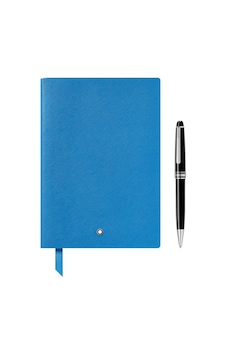Montblanc Meisterstück Classique Platin Tükenmez Ve Defter Hediye Mavi Montblanc Meisterstück Classique Platin Tükenmez Ve Defter Hediye Mavi