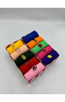 Carnaval Socks 10'lu Nakışlı Meyveler Desenli Renkli Çorap Kutusu Renkli Nakışlı Çok Renkli Carnaval Socks 10'lu Nakışlı Meyveler Desenli Renkli Çorap Kutusu Renkli Nakışlı Çok Renkli