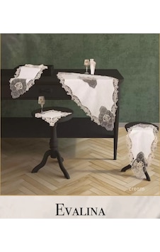 Evalina Model Krem-krem 5 Parça Keten Dantelli Runner Seti Salon Takımı Sarı Evalina Model Krem-krem 5 Parça Keten Dantelli Runner Seti Salon Takımı Sarı