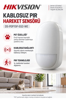 Hıkvısıon Ds-pdp15p-eg2-we Kablosuz Pet Pır Hareket Sensörü Alarm Dedektörü Hıkvısıon Ds-pdp15p-eg2-we Kablosuz Pet Pır Hareket Sensörü Alarm Dedektörü