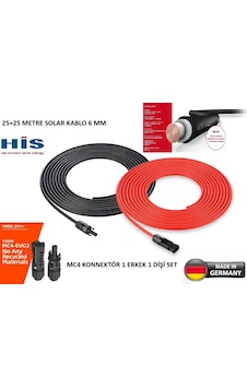 Sunco Solar His Marka 25+25 50 Mt 6mm Staubli Konnektörlü Solar Sunco Solar His Marka 25+25 50 Mt 6mm Staubli Konnektörlü Solar
