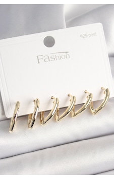 925 Ayar Gümüş Çivi Pirinç Gold Renk Üçgen Model Kadın Küpe Seti - Tj-bkp10415 Altın 925 Ayar Gümüş Çivi Pirinç Gold Renk Üçgen Model Kadın Küpe Seti - Tj-bkp10415 Altın