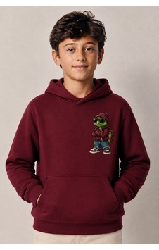 Esila Kids Erkek Çocuk Kapüşonlu Baskılı Sweatshirt Kanguru Cepli Günlük Hoodie Bordo Esila Kids Erkek Çocuk Kapüşonlu Baskılı Sweatshirt Kanguru Cepli Günlük Hoodie Bordo