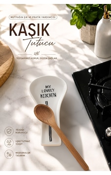 Porsima 590 Hand Made 27 Cm Porselen Kaşık Altlığı - Tezgah Üstü Mutfak Organizer Stand Porsima 590 Hand Made 27 Cm Porselen Kaşık Altlığı - Tezgah Üstü Mutfak Organizer Stand