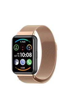 Huawei Watch Fit 2 İle Uyumlu Metal Tel-örgü İşlemeli Kordon Huawei Watch Fit 2 İle Uyumlu Metal Tel-örgü İşlemeli Kordon