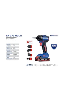 Exen En 272 Multi - 21v 2ah 70n.m Kömürsüz Darbeli Şarjlı Matkap 4 Fonksiyonlu Exen En 272 Multi - 21v 2ah 70n.m Kömürsüz Darbeli Şarjlı Matkap 4 Fonksiyonlu