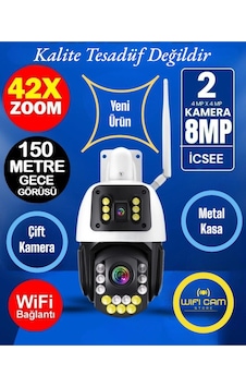 İcsee 8 Mp Çift Kameralı 42x Optik Zoom Metal Kasalı Ptz Wifi Kamera-132049 İcsee 8 Mp Çift Kameralı 42x Optik Zoom Metal Kasalı Ptz Wifi Kamera-132049