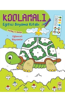 Eğlenceli Hayvanlar 5-6 Yaş-Kodlamalı Eğitici Boyama Kitabı-1.Seviye- Sincap Kitap