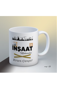 Kişiye Özel İnşaat Mühendisi Temalı Kupa Bardak Beyaz Kişiye Özel İnşaat Mühendisi Temalı Kupa Bardak Beyaz