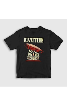 Presmono Unisex Çocuk Mothership Led Zeppelin T-shirt Siyah