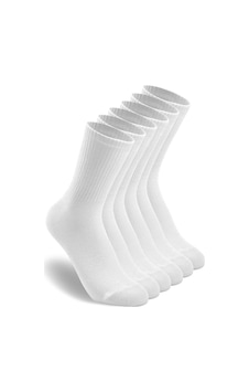 Bgk 6 Çift Pamuklu Tenis Çorap Soket Boy - Unisex Beyaz