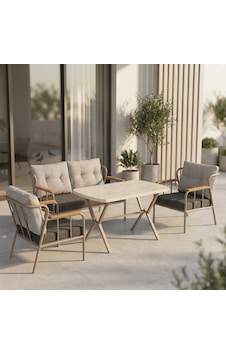 Paris 2+1+1+ 70x120 Traverten Masa Metal Balkon Takımı Keten Dokulu Kumaş Cappuccino Metal - Bahçe Teras Oturma Grubu Gri - Antrasit Paris 2+1+1+ 70x120 Traverten Masa Metal Balkon Takımı Keten Dokulu Kumaş Cappuccino Metal - Bahçe Teras Oturma Grubu Gri - Antrasit