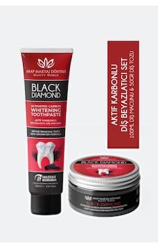 Arap Makyaj Dünyası Black Diamond Beyazlatıcı Diş Tozu 50 G + Diş Macunu 100 ML