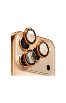 Apple Uyumlu iPhone 17 Pro Ve 17 Pro Max Metal Çerçeveli Temperli Kamera Lens Koruyucu Turuncu Apple Uyumlu iPhone 17 Pro Ve 17 Pro Max Metal Çerçeveli Temperli Kamera Lens Koruyucu Turuncu