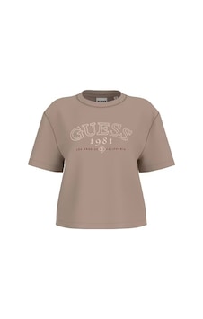 Guess Arianna Boxy Logo Kadın T-shirt V6gı04k2965 Kahverengi