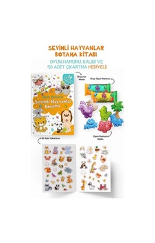 Sevimli Hayvanlar Boyama Kitabı - Oyun Hamurlu - 3 Yaş + Sevimli Hayvanlar Boyama Kitabı - Oyun Hamurlu - 3 Yaş +