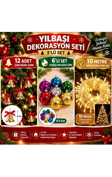 3'lü Yılbaşı Ağacı Süsleme Seti 12'li Çam Ağacı Çanı 6'lı Yılbaşı Topu 10 Metre Animasyonlu Peri Led Diğer 3'lü Yılbaşı Ağacı Süsleme Seti 12'li Çam Ağacı Çanı 6'lı Yılbaşı Topu 10 Metre Animasyonlu Peri Led Diğer