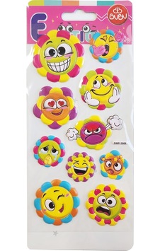 Bu-bu Emotıons Puffy Stickers Güneş Çiçekler 9x21 Bubu-swp-3006 Çok Renkli