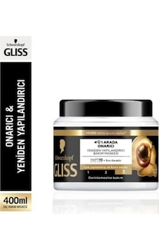 Gliss 4'ü 1 Arada Onarıcı & Yeniden Yapılandırıcı Saç Bakım Maskesi 400 Ml Gliss 4'ü 1 Arada Onarıcı & Yeniden Yapılandırıcı Saç Bakım Maskesi 400 Ml