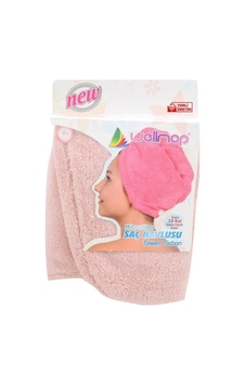 Wellmop Mikrofiber Düğmeli Saç Havlusu Gül Kurusu Pembe Şeftali Wellmop Mikrofiber Düğmeli Saç Havlusu Gül Kurusu Pembe Şeftali