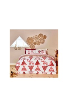 Linens Hera Pamuk Ranforce Tek Kişilik Nevresim Takımı Kırmızı