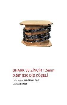 Shark 3/8 Zincir 1.5mm 0.58" 820 Diş Köşeli