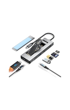8-in-1 Usb-c Hub M.2 Nvme/sata Ssd Muhafaza Disk Kutusu 10gbps, 4k Hdmı, Pd100w 8-in-1 Usb-c Hub M.2 Nvme/sata Ssd Muhafaza Disk Kutusu 10gbps, 4k Hdmı, Pd100w