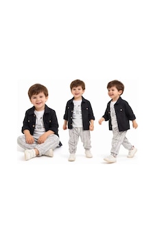 Veraura Lifestyle 2-6 Yaş Müslin Gömlekli Tişörtlü 3lü Çocuk Takımı Siyah Veraura Lifestyle 2-6 Yaş Müslin Gömlekli Tişörtlü 3lü Çocuk Takımı Siyah