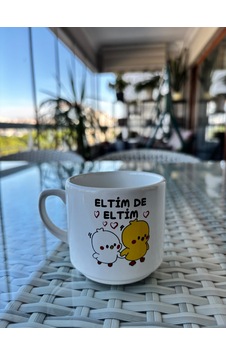 Eltim De Eltim Yazılı Seramik Kupa Komik Bardak 7 Cm Çok Renkli Eltim De Eltim Yazılı Seramik Kupa Komik Bardak 7 Cm Çok Renkli