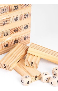 54 Parça Ahşap Jenga Oyunu Zeka Geliştirici Eğlenceli Kule Denge Oyunu