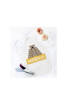 Bk Gift Mexico Tasarımlı Beyaz Mutfak Önlüğü - Model 1 Bk Gift Mexico Tasarımlı Beyaz Mutfak Önlüğü - Model 1