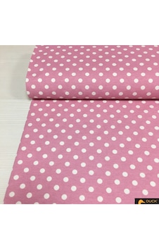 Lionas Nevresimlik, Çarşaflık, Örtülük Pembe Puantiyeli Kumaş Renkli