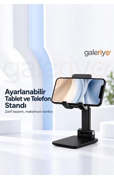 Galeriyo Katlanabilir Ayarlanabilir Tablet Ve Telefon Standı Siyah Galeriyo Katlanabilir Ayarlanabilir Tablet Ve Telefon Standı Siyah