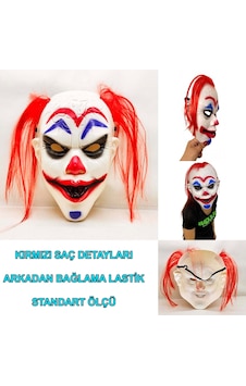Go İthalat Kızıl Saçlı Joker Palyaço Maskesi 14+ Yaş