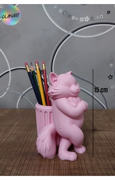 3 Boyutlu Kedi Figürlü Masa Üstü Kalemlik 3d Filament 1 Adet Pembe 3 Boyutlu Kedi Figürlü Masa Üstü Kalemlik 3d Filament 1 Adet Pembe