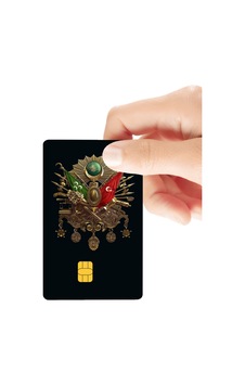 Osmanlı Tuğralı Parlak Kredi/banka Kart Kaplama Sticker Standart Osmanlı Tuğralı Parlak Kredi/banka Kart Kaplama Sticker Standart