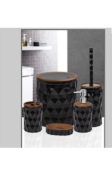 Kosova Banyo Seti 5'li Kare Ahşap Desenli Siyah Plastik Oky-1308 Dmd-11 Siyah-ahşap Kosova Banyo Seti 5'li Kare Ahşap Desenli Siyah Plastik Oky-1308 Dmd-11 Siyah-ahşap