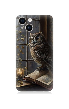 Apple Uyumlu iPhone 14 Baykuş Ve Kitap Desenli Silikon Kılıf Silikon Apple Uyumlu iPhone 14 Baykuş Ve Kitap Desenli Silikon Kılıf Silikon