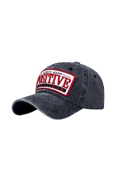 Tezzgelsin Unisex Eskitme Posıtıve Nakışlı Ayarlanabilir Beyzbol Kep Şapkası Siyah Tezzgelsin Unisex Eskitme Posıtıve Nakışlı Ayarlanabilir Beyzbol Kep Şapkası Siyah