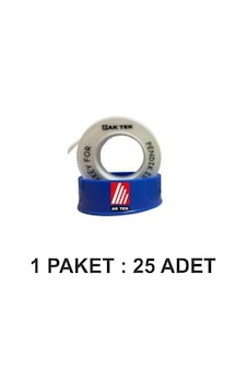Ak Tek Teflon Bant Su 12mm 0,075mm 12m 0,35g/cm3 Paket 25 Li Ak Tek Teflon Bant Su 12mm 0,075mm 12m 0,35g/cm3 Paket 25 Li