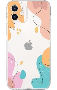 Apple Uyumlu iPhone 12 Mini Kamera Korumalı Kapak Karışık Renkler Tasarımlı Şeffaf Kılıf Şeffaf Apple Uyumlu iPhone 12 Mini Kamera Korumalı Kapak Karışık Renkler Tasarımlı Şeffaf Kılıf Şeffaf