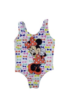 İrem Çocuk Giyim Kız Çocuk Minnie Desenli Mayo Beyaz
