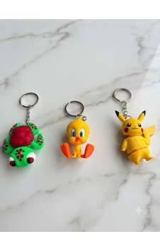 3'lü Set Eklemeli Hareketli 3d Tasarım Anahtarlık Kaplumbağa, Kuş Ve Sevimli Fare/karakter Figürlü Sarı - Yeşil 3'lü Set Eklemeli Hareketli 3d Tasarım Anahtarlık Kaplumbağa, Kuş Ve Sevimli Fare/karakter Figürlü Sarı - Yeşil