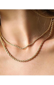 Muray 3mm Burgu Çelik Gold-gümüş Unisex Kolye Kararma-solma Yapm Gold Muray 3mm Burgu Çelik Gold-gümüş Unisex Kolye Kararma-solma Yapm Gold