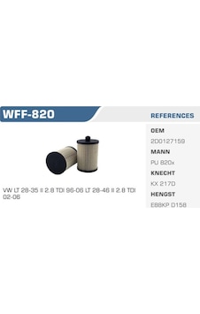 WINKEL WFF-820 Mazot Filtresi Lt28-35 01- Lt28-46 02- 2.8 TDI Auh Bcq WINKEL WFF-820 Mazot Filtresi Lt28-35 01- Lt28-46 02- 2.8 TDI Auh Bcq