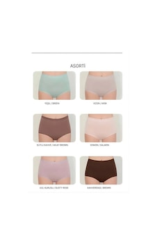 Berrak Toparlayıcı Yüksek Bel Kadın Külot 6'lı Paket-çok Renkli-2xl Pastel Berrak Toparlayıcı Yüksek Bel Kadın Külot 6'lı Paket-çok Renkli-2xl Pastel