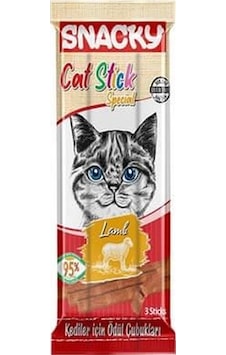 Snacky Kuzu Etli Kedi Stick Ödül Maması 3 x 5 G Snacky Kuzu Etli Kedi Stick Ödül Maması 3 x 5 G
