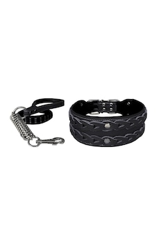 Markapet Elegance Deri İşlemeli Lüks Köpek Tasma Seti XL 7 x 60-68 CM Siyah Markapet Elegance Deri İşlemeli Lüks Köpek Tasma Seti XL 7 x 60-68 CM Siyah
